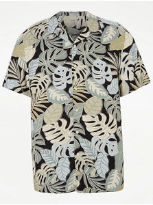 George Palm Leaf Short Sleeve Mens Shirt
