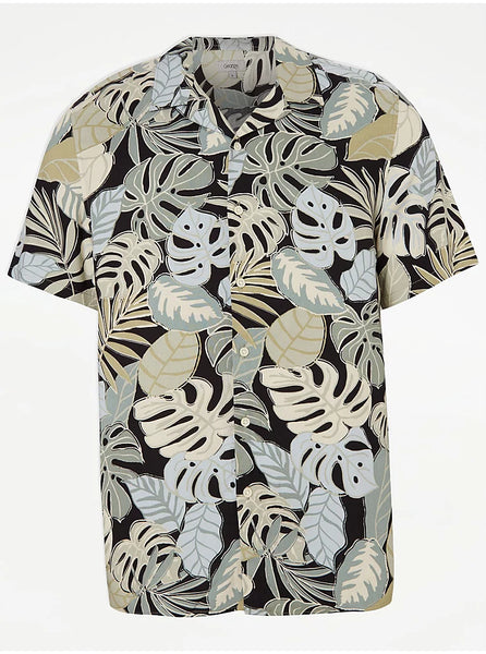 George Palm Leaf Short Sleeve Mens Shirt