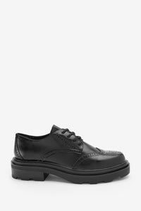 Next Forever Comfort Chunky Black Brogue Lace-Up Older Girls Shoes