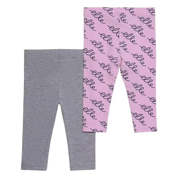 Elle 2 Pack Set Grey Heather Baby Girls Leggings