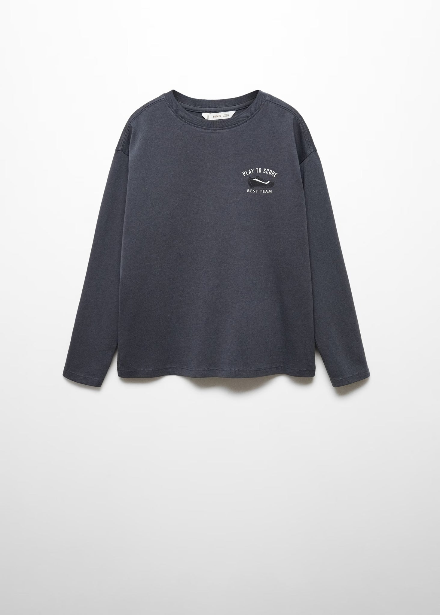 Mango Charcoal Grey Printed Message Older Boys T-Shirt