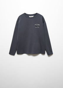 Mango Charcoal Grey Printed Message Older Boys T-Shirt