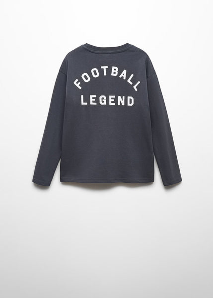 Mango Charcoal Grey Printed Message Older Boys T-Shirt