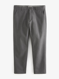 Next Dark Grey Straight Fit Stretch Chinos Mens Trousers