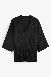 Next Black Textured Tunic Womens Top