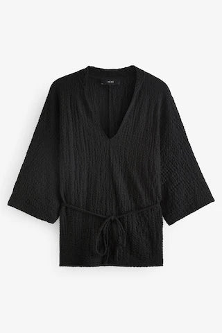 Next Black Textured Tunic Womens Top