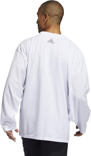 Adidas White Hockey AdiTeam Practice Goalie Training Mens Jersey