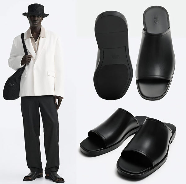 Zara Black Mens Sandals