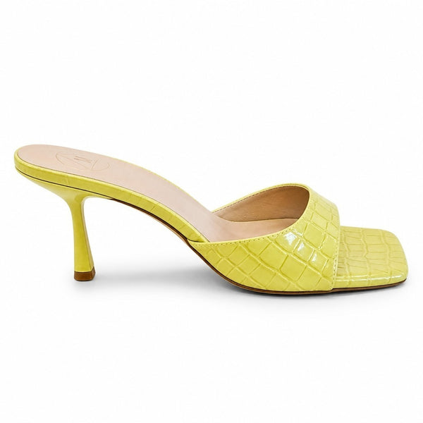 Missguided Lime Croc Slip On Womens Sandals