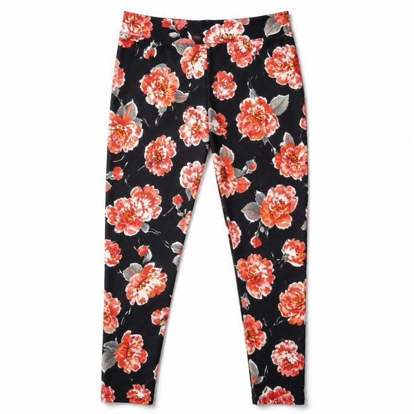 Select Black Red Floral Texture Womens Trousers