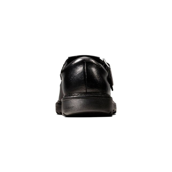 Clarks Asher Verve Black Leather Girls School Shoes