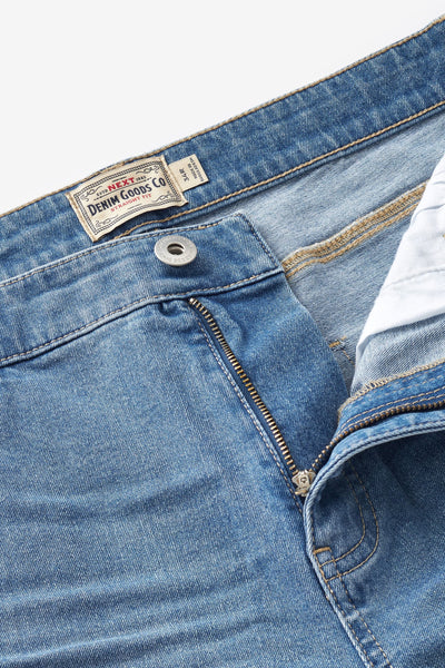Next Light Blue Straight Fit Essential Stretch Mens Jeans