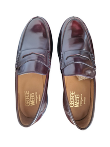 Barker George Webb Burgundy Real Leather Mens Penny Loafers