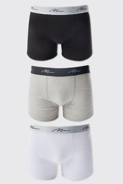 Boohoo 3 Pack Man Signature Mixed Colour Mens Boxers