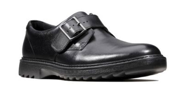 Clarks Asher Civic Leather Black Boys School Shoes