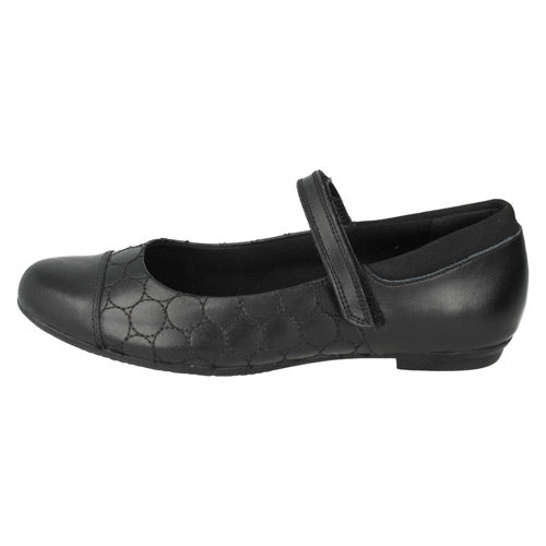 Clarks Black Tizz Whizz Girls School Shoes