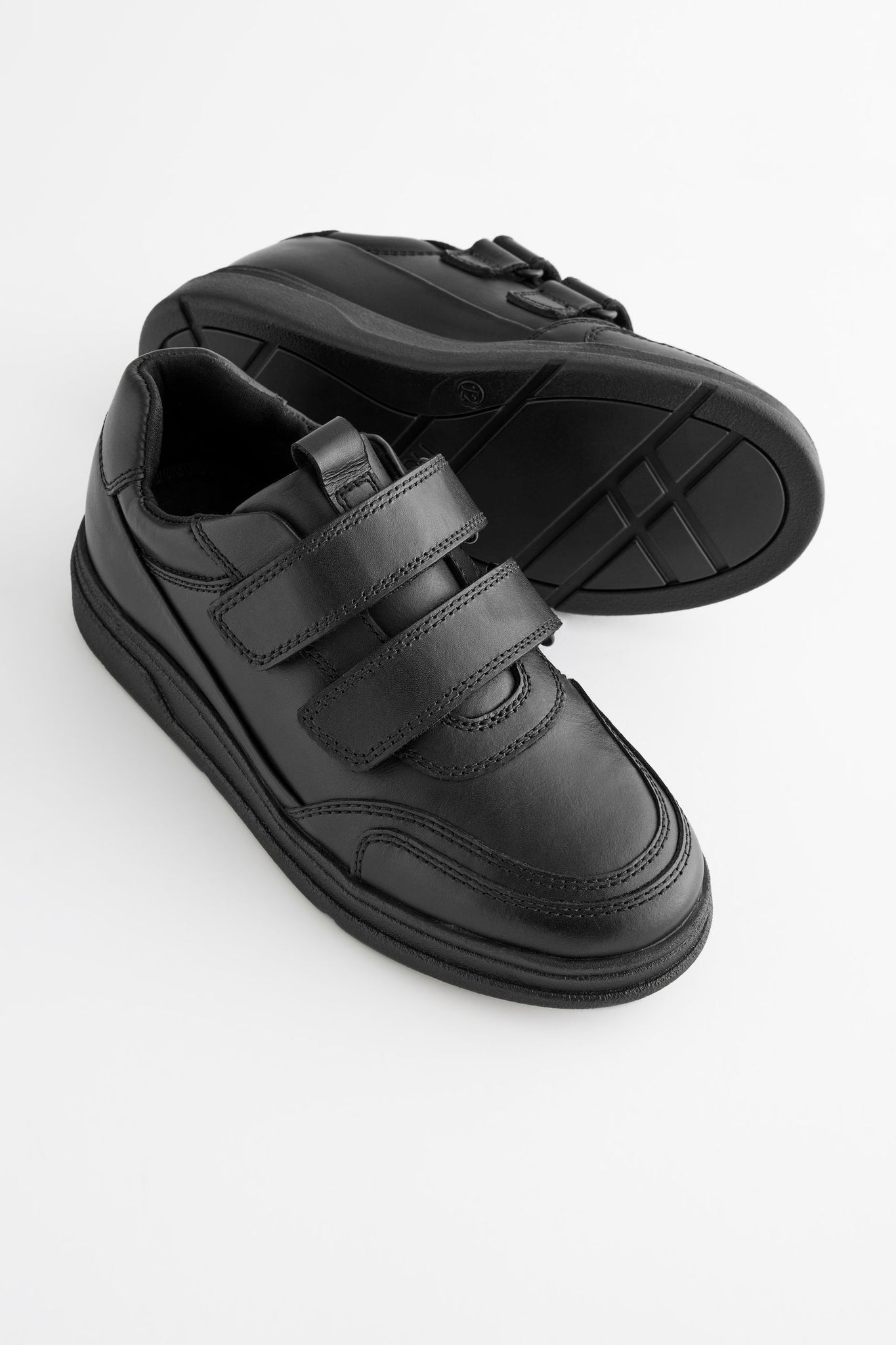 Next Black Leather Touch Fastening Boys / Mens Shoes