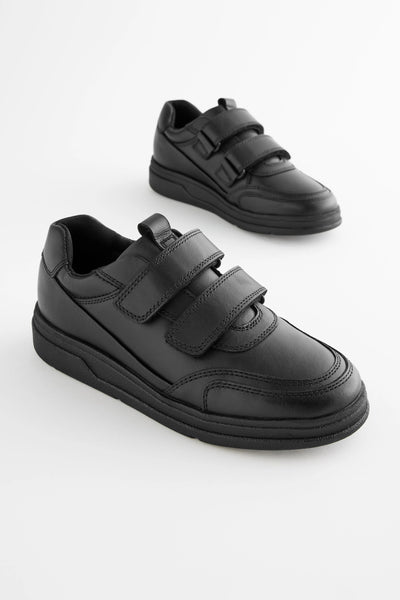 Next Black Leather Touch Fastening Boys / Mens Shoes