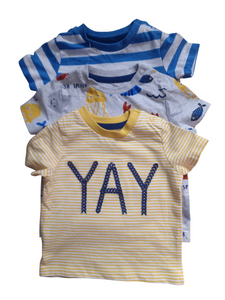 F&F 3 Pack Yay Multi Baby Boys T-Shirt