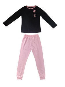 George T-Rex Pink  Black Older Girls Pyjamas