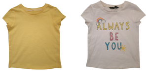 George Yellow &White 2 Pack Younger Girls T-Shirt