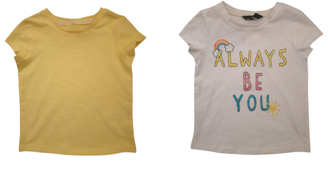George Yellow &White 2 Pack Younger Girls T-Shirt