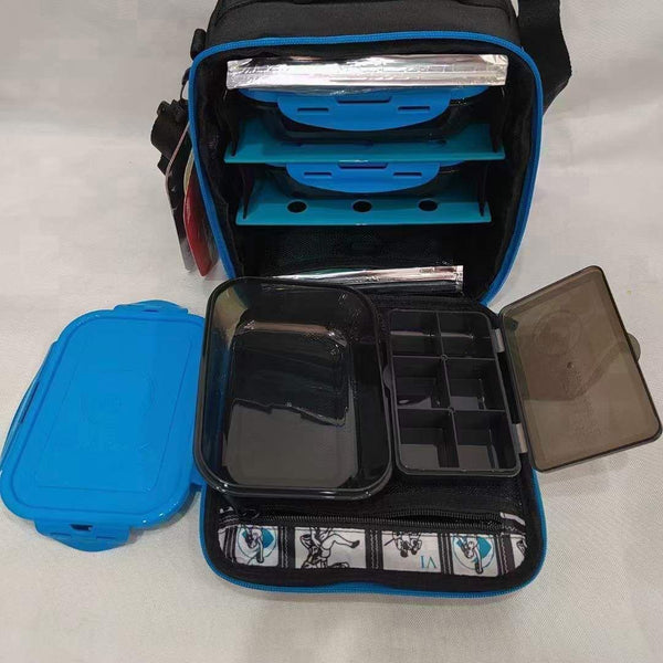 Six Pack Fitness Blue / Black Lunch Bag