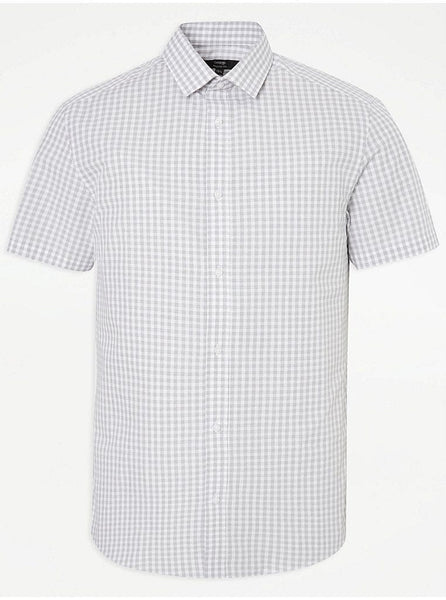 George Grey Check Regular Fit Short Sleeve Mens Shirt