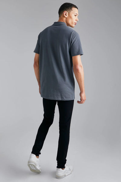 BoohooMan Black Tall Stretch Skinny Fit Mens Jeans