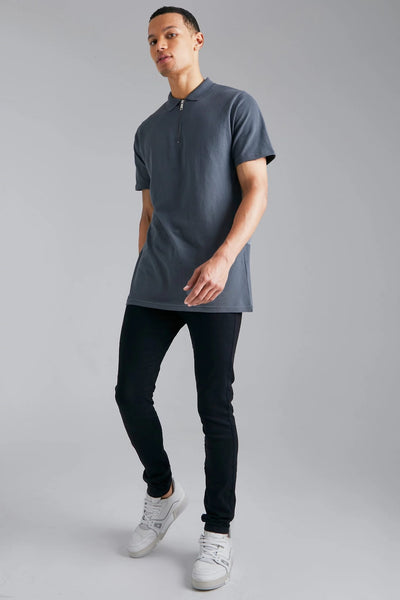 BoohooMan Black Tall Stretch Skinny Fit Mens Jeans