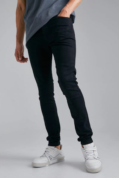 BoohooMan Black Tall Stretch Skinny Fit Mens Jeans