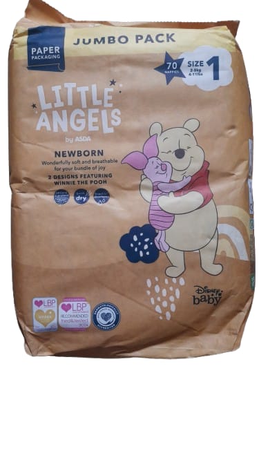 Asda Little Angels Baby Diapers Jumbo Size 1
