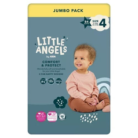 Asda Little Angels Baby Diapers Jumbo Size 4