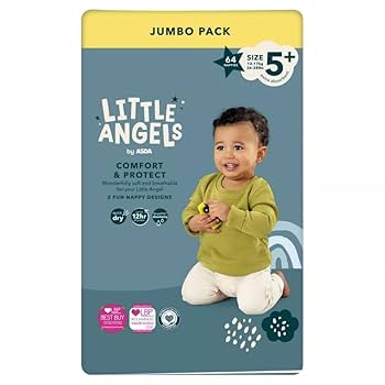 Asda Little Angels Baby Diapers Jumbo Size 5+