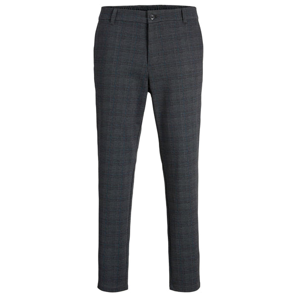 Jack& Jones Dark Grey Check Tapered Fit Mens Trousers