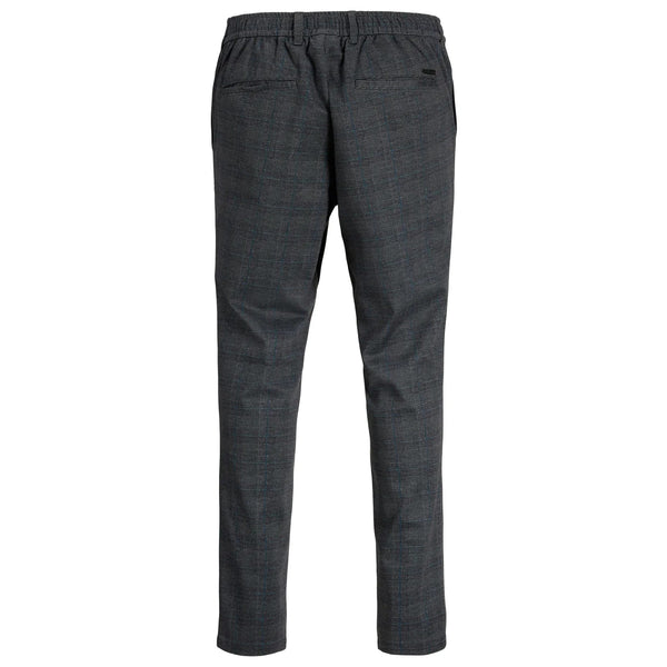 Jack& Jones Dark Grey Check Tapered Fit Mens Trousers