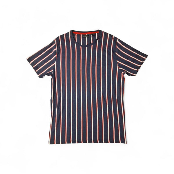Brave Soul Navy& White Stripe Mens T-Shirt