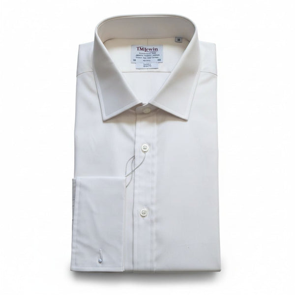 T.M Lewin Cream Finest Two Fold Cotton Mens Shirt