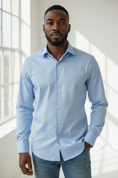 Savile Row Blue Long Sleeve Mens Shirt