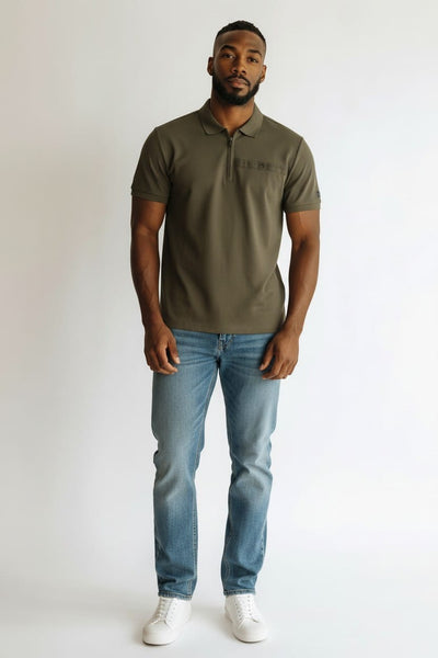 River Island Dark Green Mens Polo Shirt