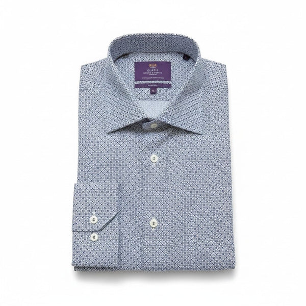 Hawes & Curtis Navy& White Piccadilly Mens Shirt