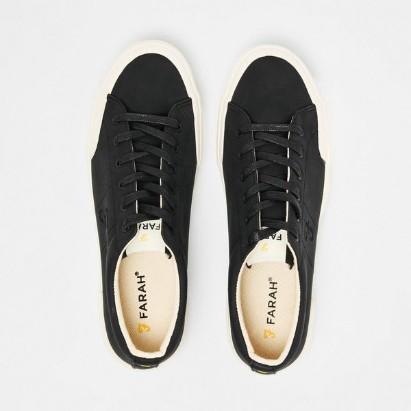 Farah Black Lace Up Mens Trainers