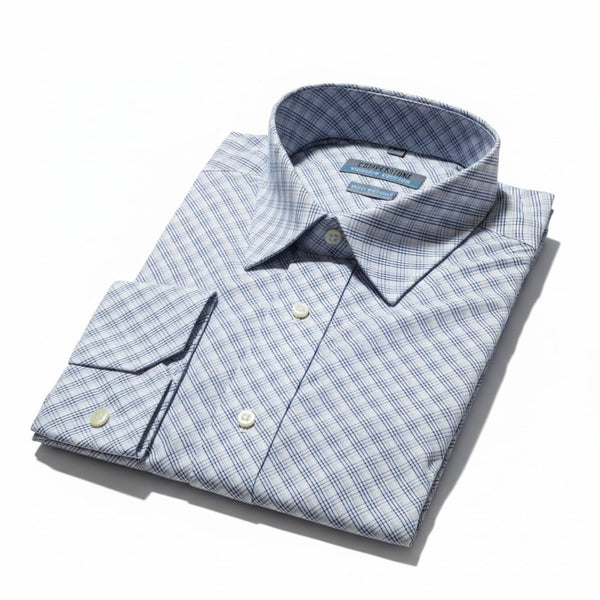 Copperstone Blue Check Long Sleeve Mens Shirt