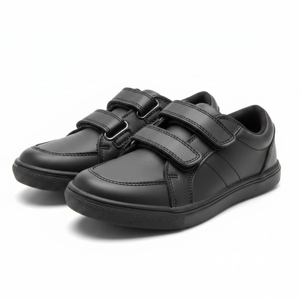 Lily& Dan Black Skater Boys School Shoes