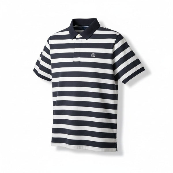 Blue Harbour Navy&White Stripe Mens Polo shirt