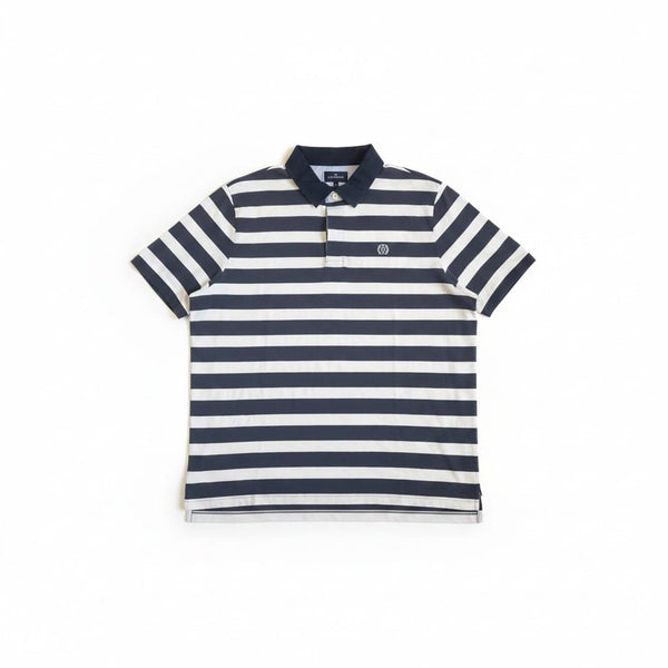 Blue Harbour Navy&White Stripe Mens Polo shirt