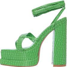 Simmi London Green Croc Womens Heels