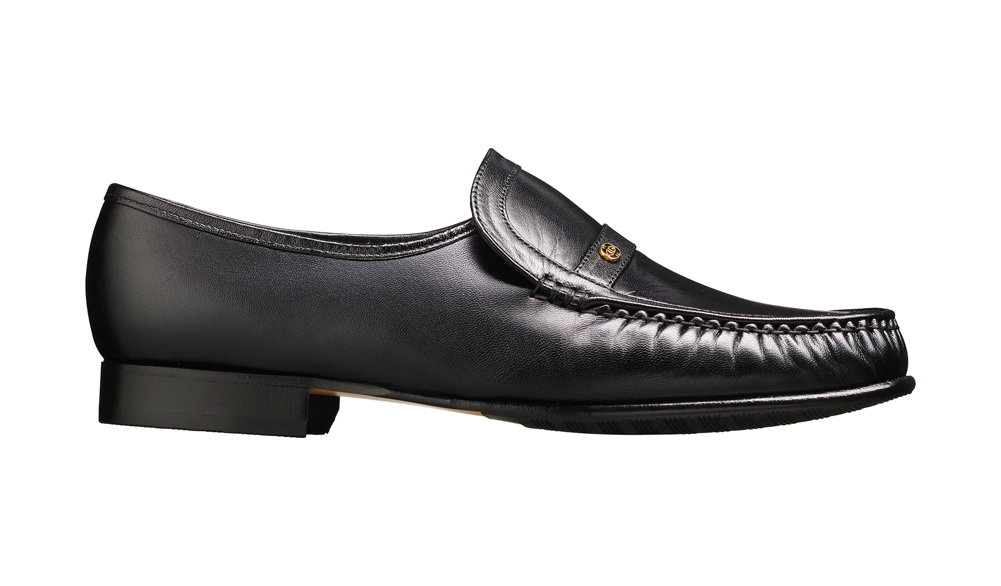 Barker Jefferson Black Classic Real Leather Moccasin Mens Shoes