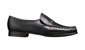 Barker Jefferson Black Classic Real Leather Moccasin Mens Shoes