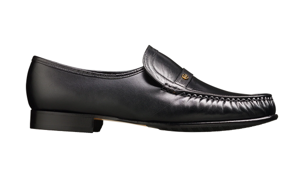 Barker Jefferson Black Classic Real Leather Moccasin Mens Shoes